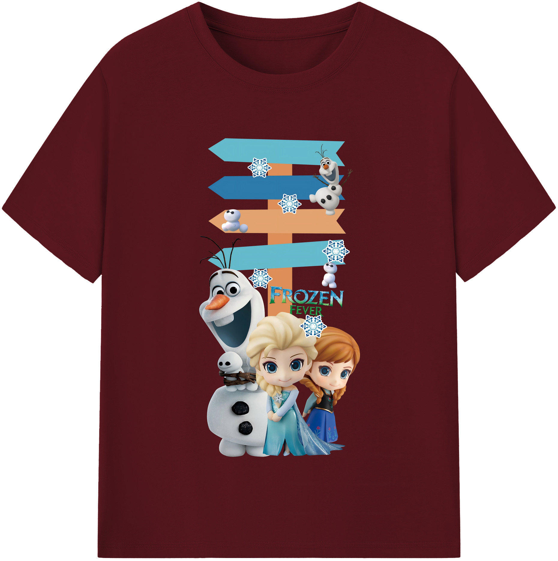 （画像用） アナと雪の女王 アンナ エルサ Frozen Anna Elsa 綿100％半袖Tシャツ（フロントプリント）
